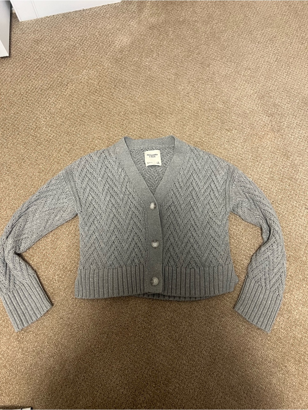Abercrombie Grey Knit Cardigan